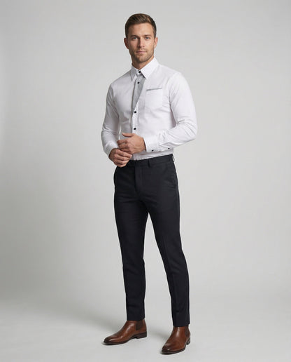 Camicia Uomo Slim Fit con Bordo a Contrasto - Brentozzi
