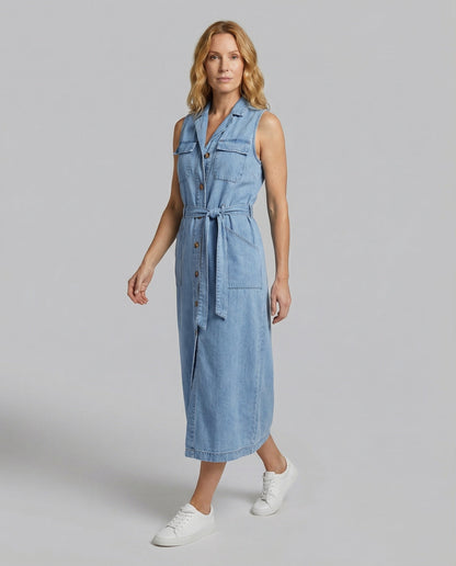 Abito Jeans Donna Smanicato Stile Utility - Brentozzi
