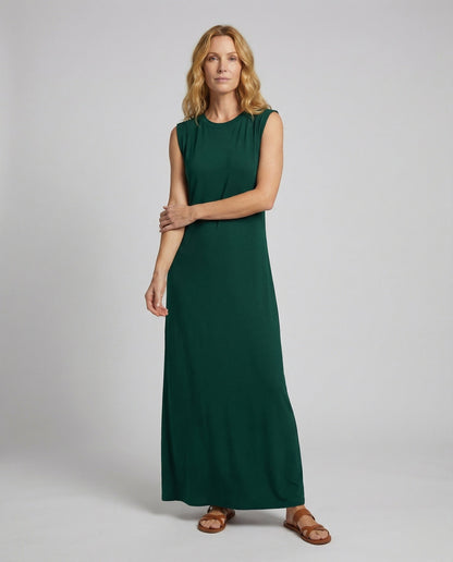 Abito Maxi Donna in Jersey senza Maniche con Spacco Laterale - Brentozzi