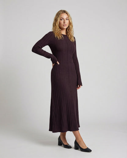Abito Maxi Donna Elegante Plissettato Svasato - Brentozzi