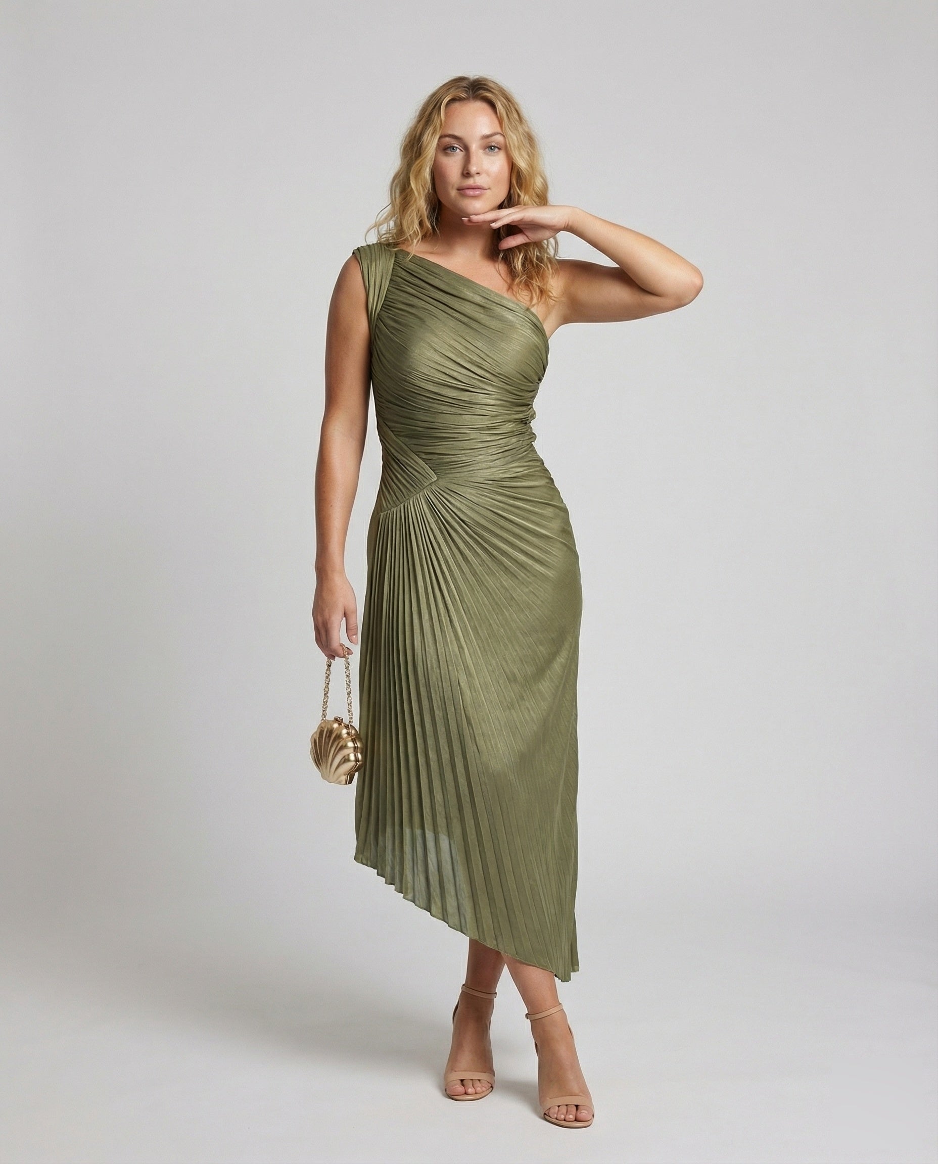 Abito Elegante Donna con Gonna Plissé Lunga - Brentozzi