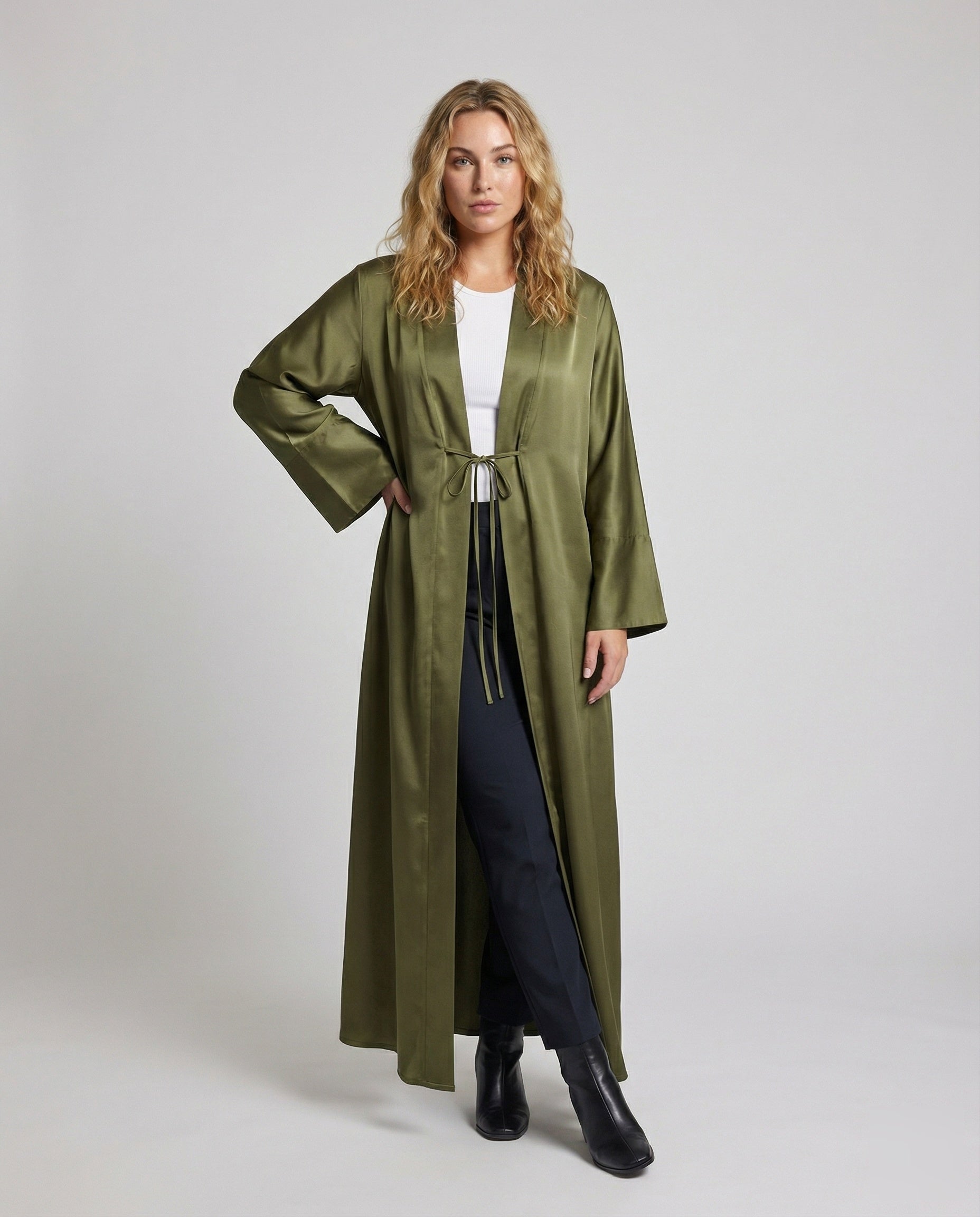 Abito Kaftan Donna in Satin Elegante Lunghezza Maxi - Brentozzi