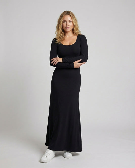 Abito Maxi Donna Sagomato Scollo Tondo - Brentozzi