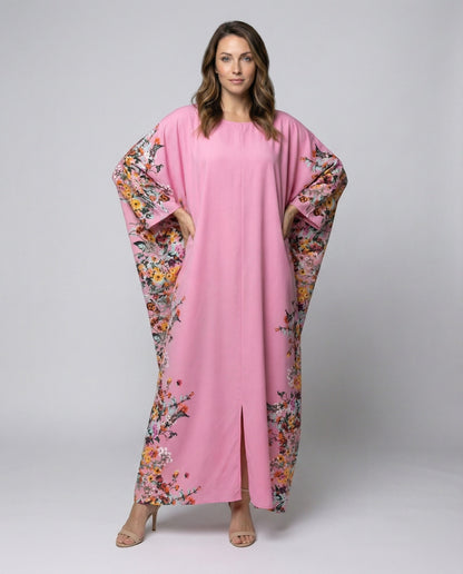 Abito Maxi Donna Fluttuante Stampa Floreale Laterale - Brentozzi