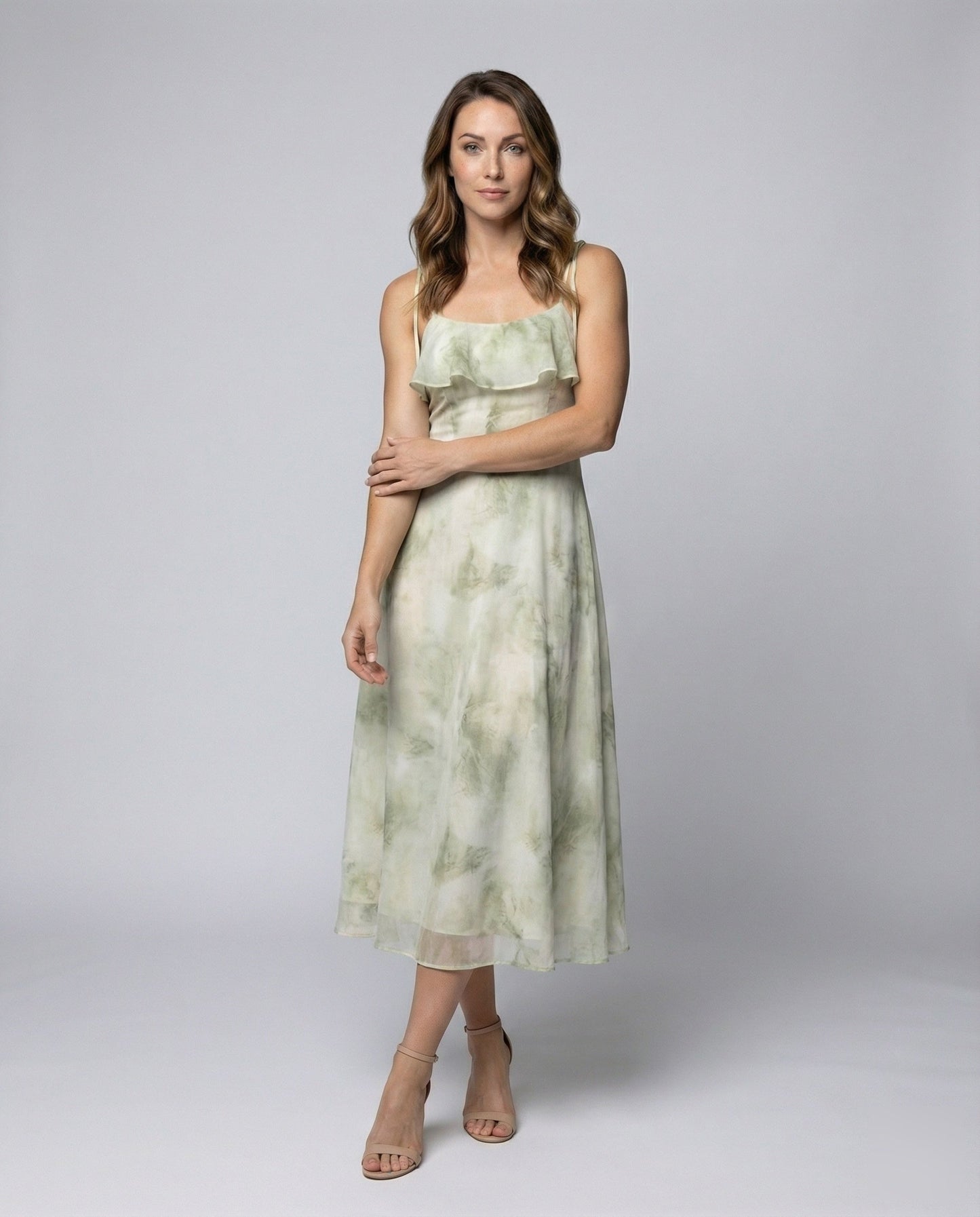 Abito Midi Donna Fluttuante con Spalline Regolabili - Brentozzi