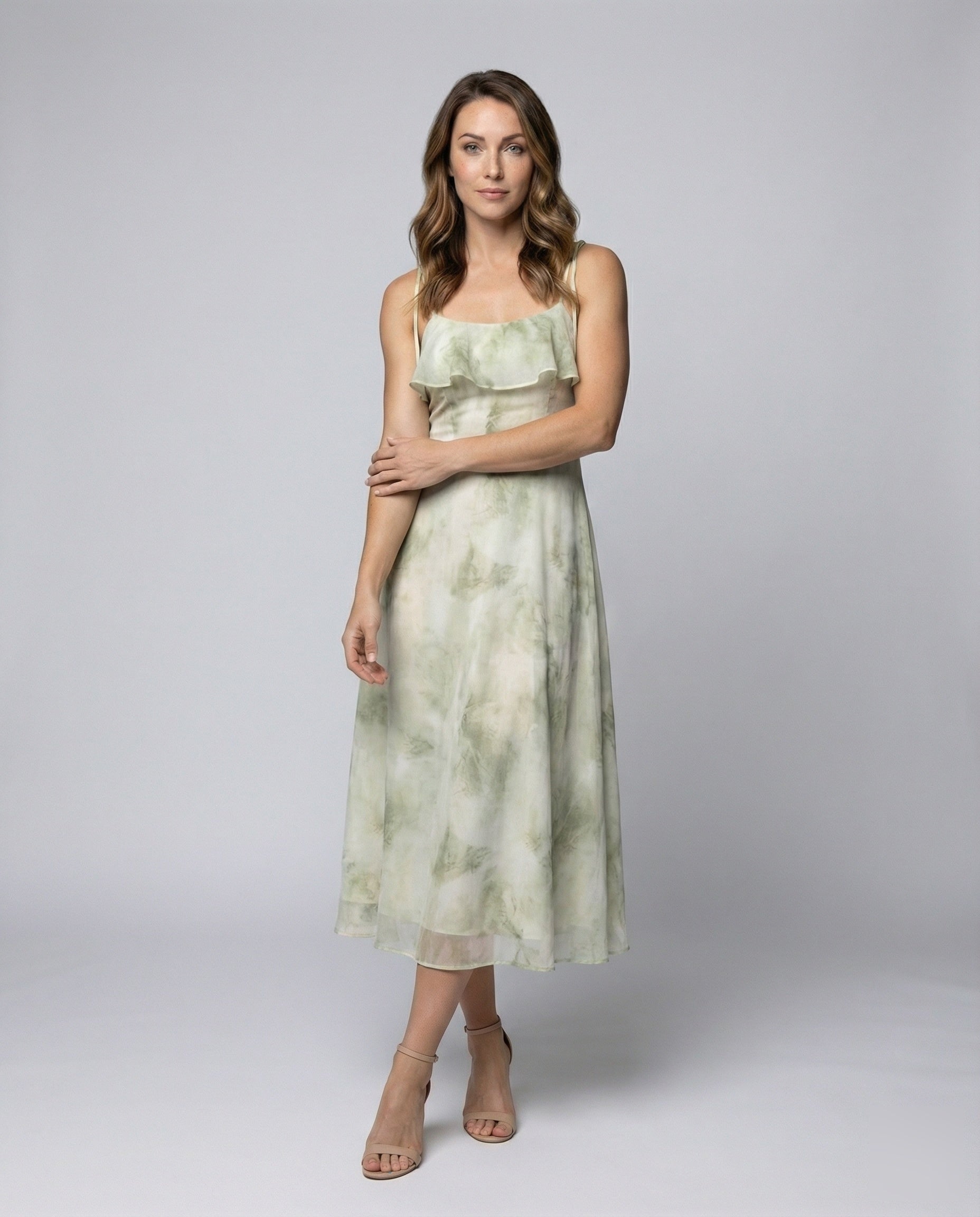 Abito Midi Donna Fluttuante con Spalline Regolabili - Brentozzi