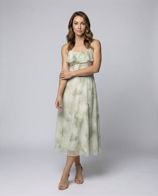 Abito Midi Donna Fluttuante con Spalline Regolabili - Brentozzi