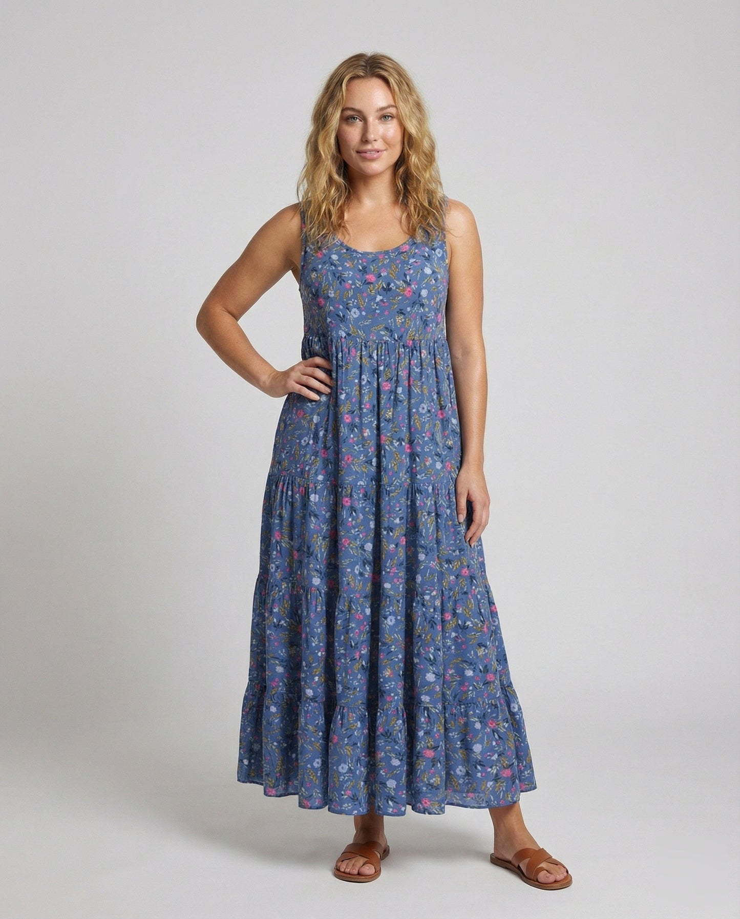 Abito Maxi Donna Stile Boho Gonna a Balze - Brentozzi