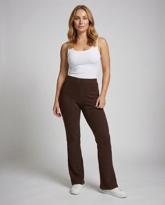 Pantaloni Donna Lounge Vita Alta Gamba Larga - Brentozzi