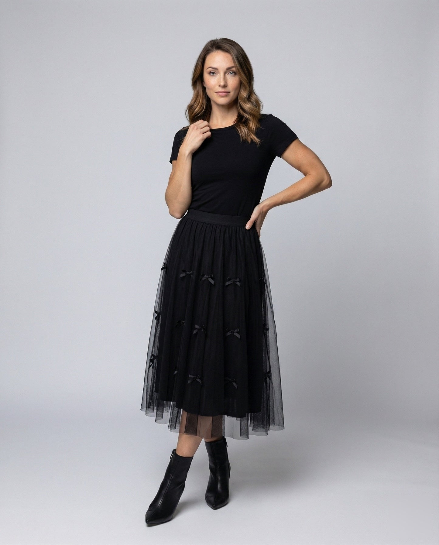 Gonna Lunga Donna in Tulle Multistrato con Fiocchi - Brentozzi