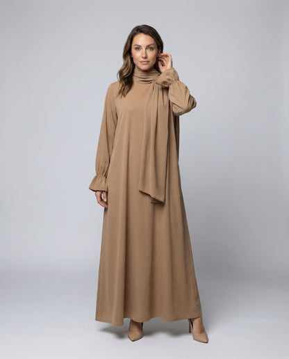 Abito Lungo Donna Abaya con Mantella a Strati - Brentozzi