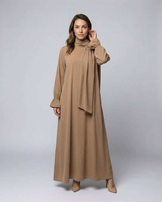 Abito Lungo Donna Abaya con Mantella a Strati - Brentozzi