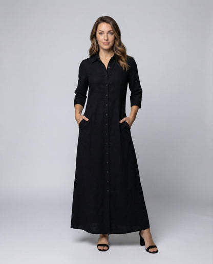 Abito Camicia Lungo Donna con Spacchi Laterali - Brentozzi