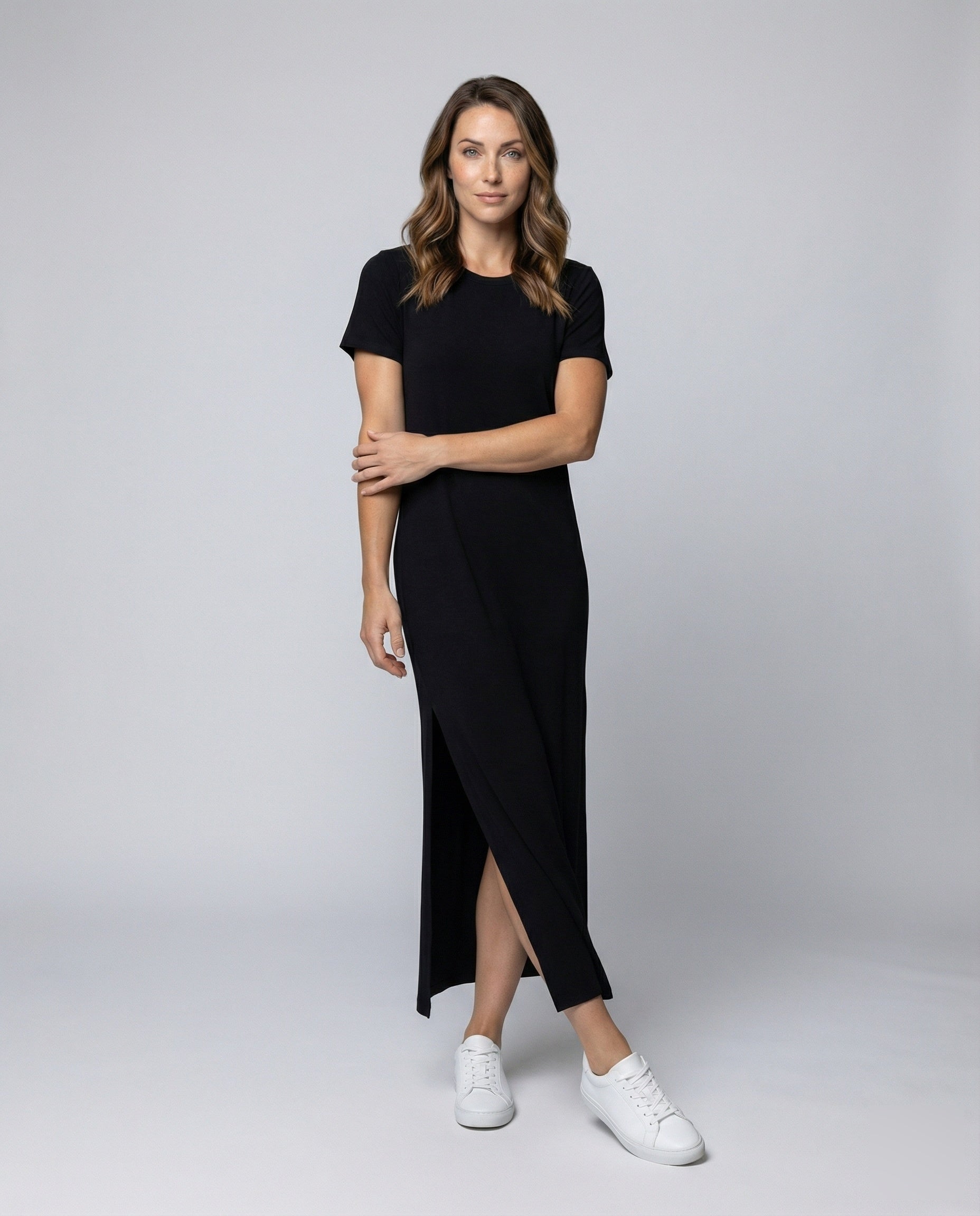 Abito Lungo Donna Casual Manica Corta - Brentozzi