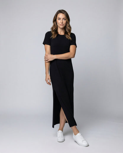 Abito Lungo Donna Casual Manica Corta - Brentozzi