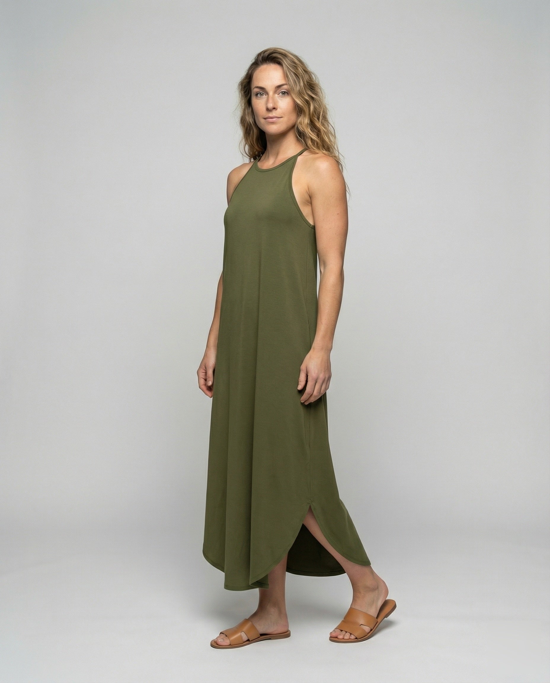 Abito Maxidress Donna Casual Spiaggia Scollo Racerback - Brentozzi