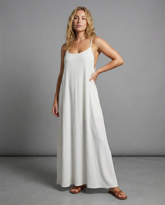 Abito Maxidress Donna Scollo Profondo Posteriore Leggero - Brentozzi