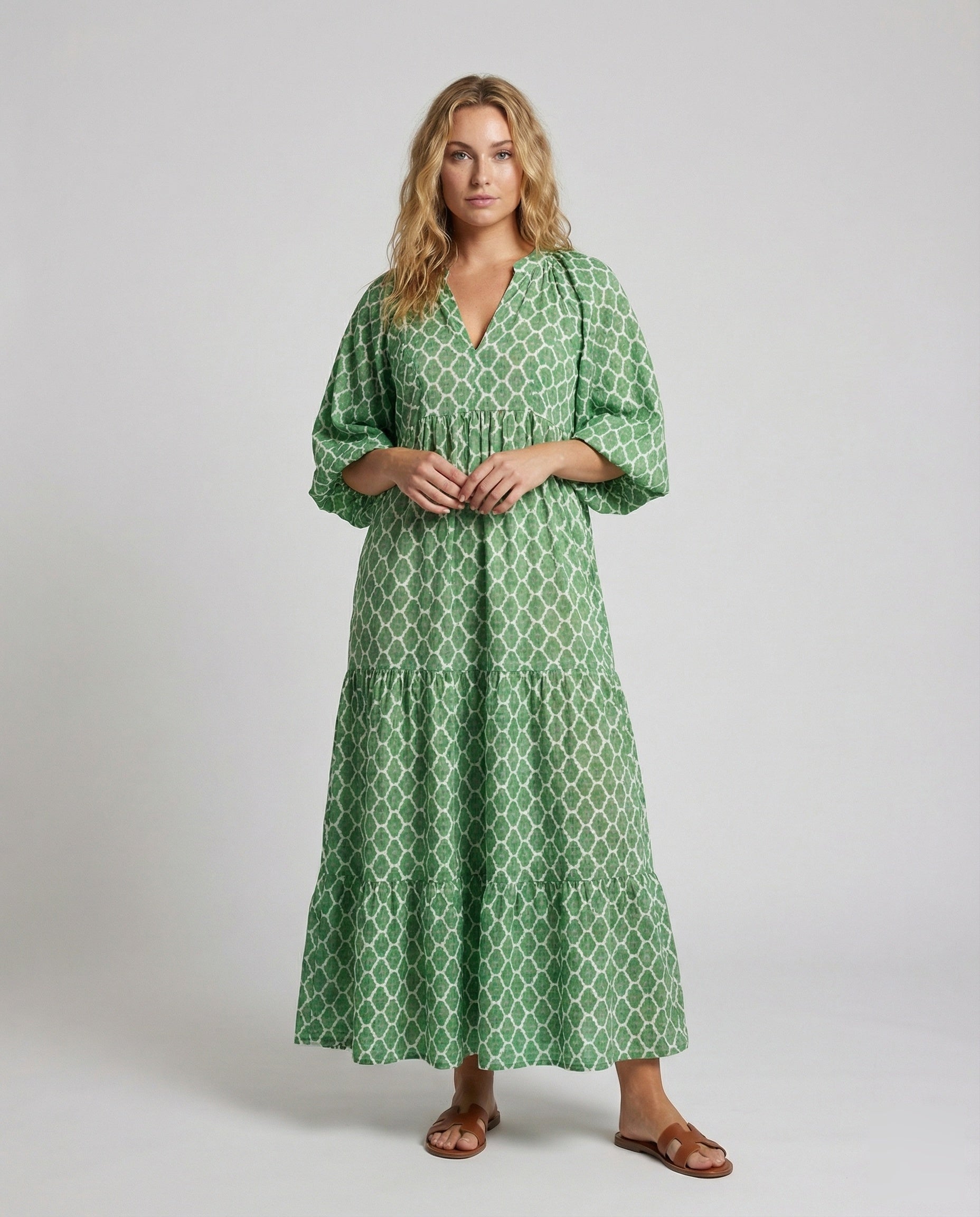 Abito Maxi Donna Svasato Manica Pipistrello - Brentozzi
