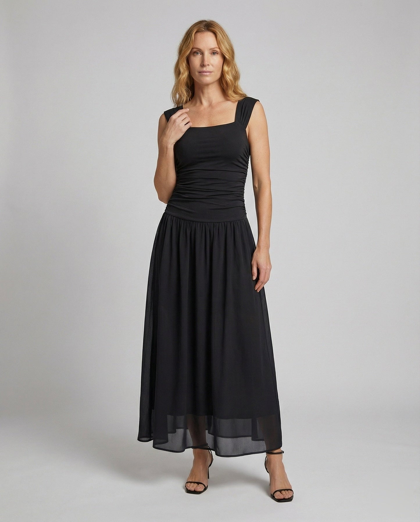Abito Maxi Donna con Corpino Arricciato - Brentozzi