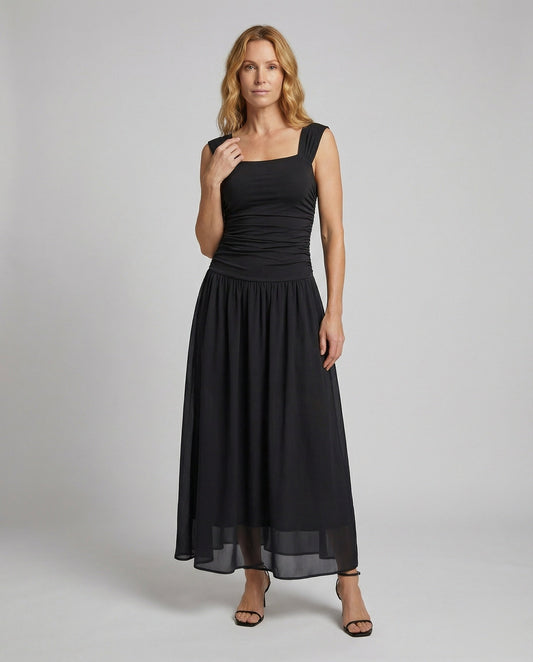 Abito Maxi Donna con Corpino Arricciato - Brentozzi