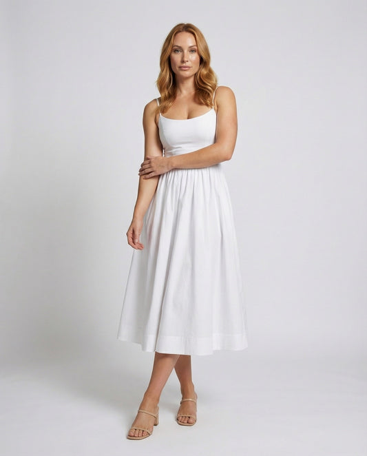 Abito Midi Donna Corsetto con Gonna Svasata - Brentozzi