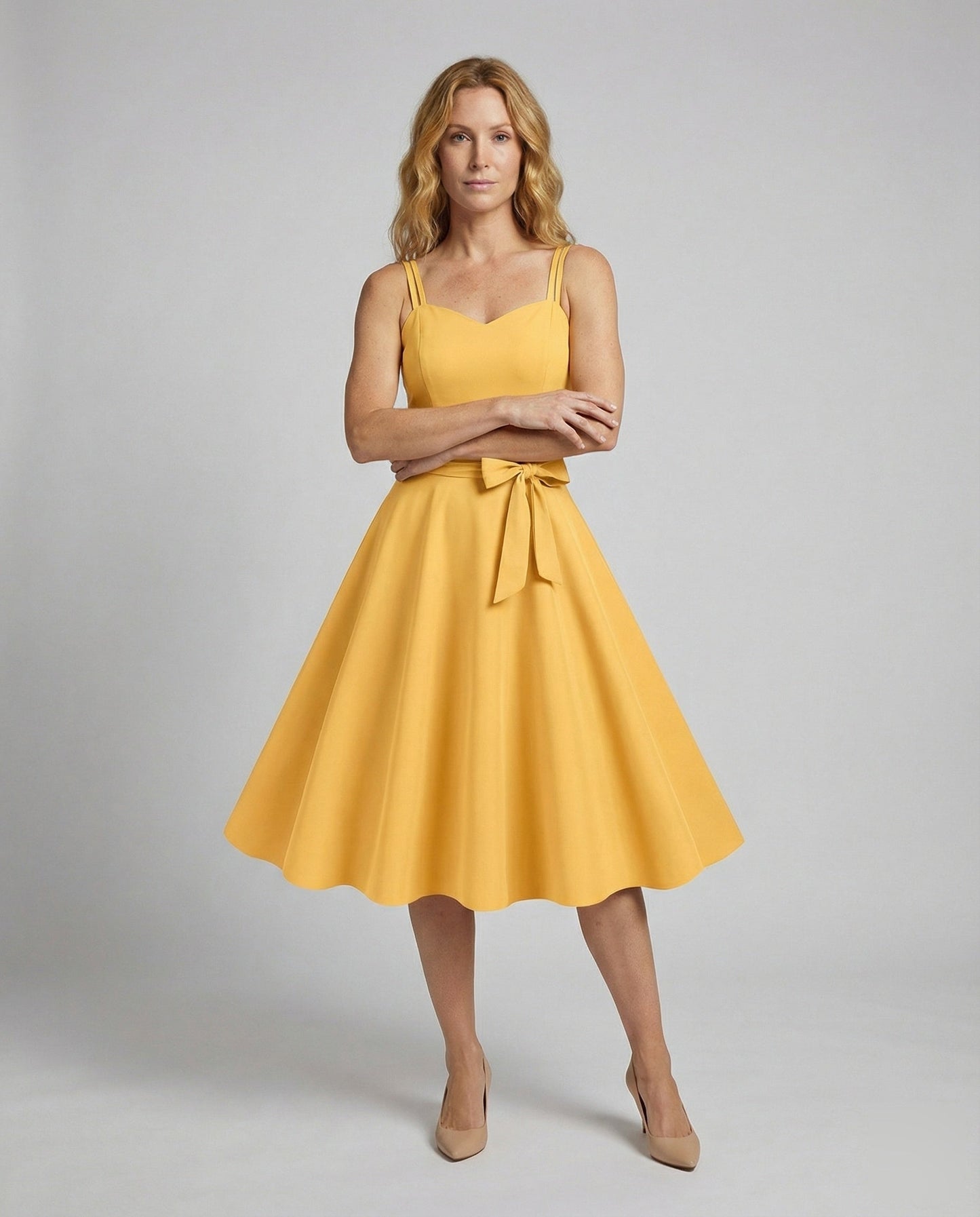 Abito Retro Donna con Fiocco in Vita Swing - Brentozzi