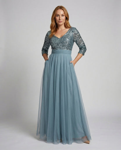 Abito da Sera Donna con Gonna in Tulle Fluttuante - Brentozzi