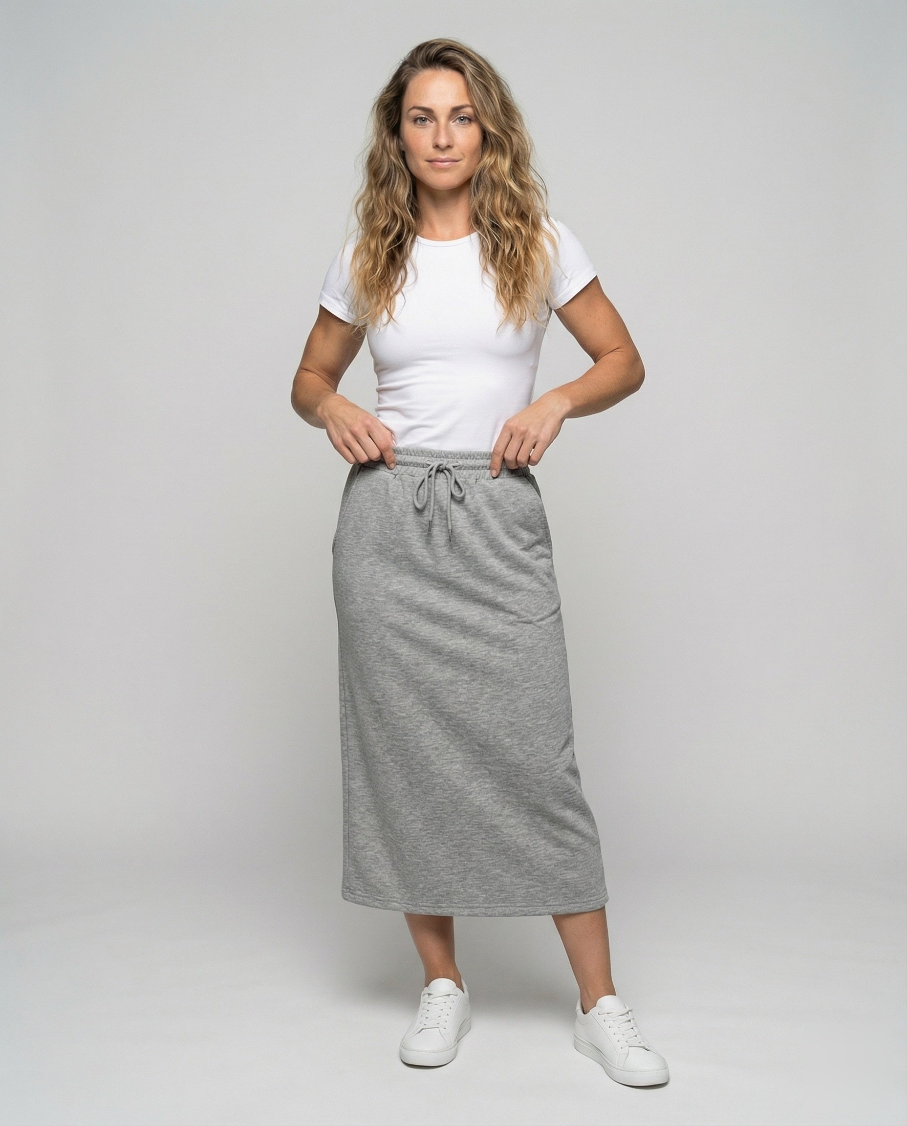 Gonna Midi Donna in Felpa Sportiva con Coulisse - Brentozzi
