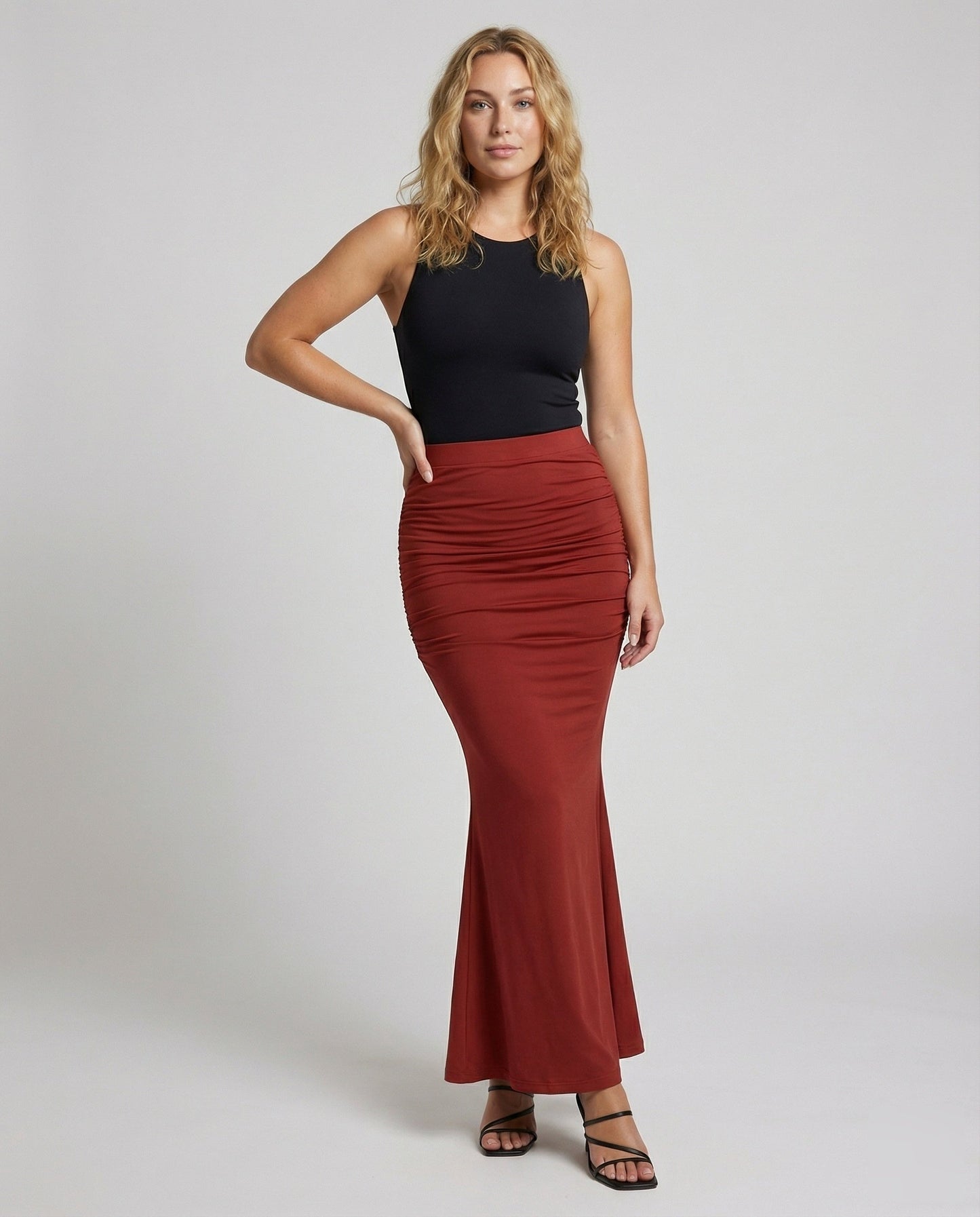Gonna Lunga Donna in Tessuto Modellata a Sirena Slim - Brentozzi