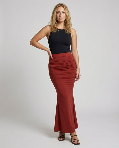 Gonna Lunga Donna in Tessuto Modellata a Sirena Slim - Brentozzi