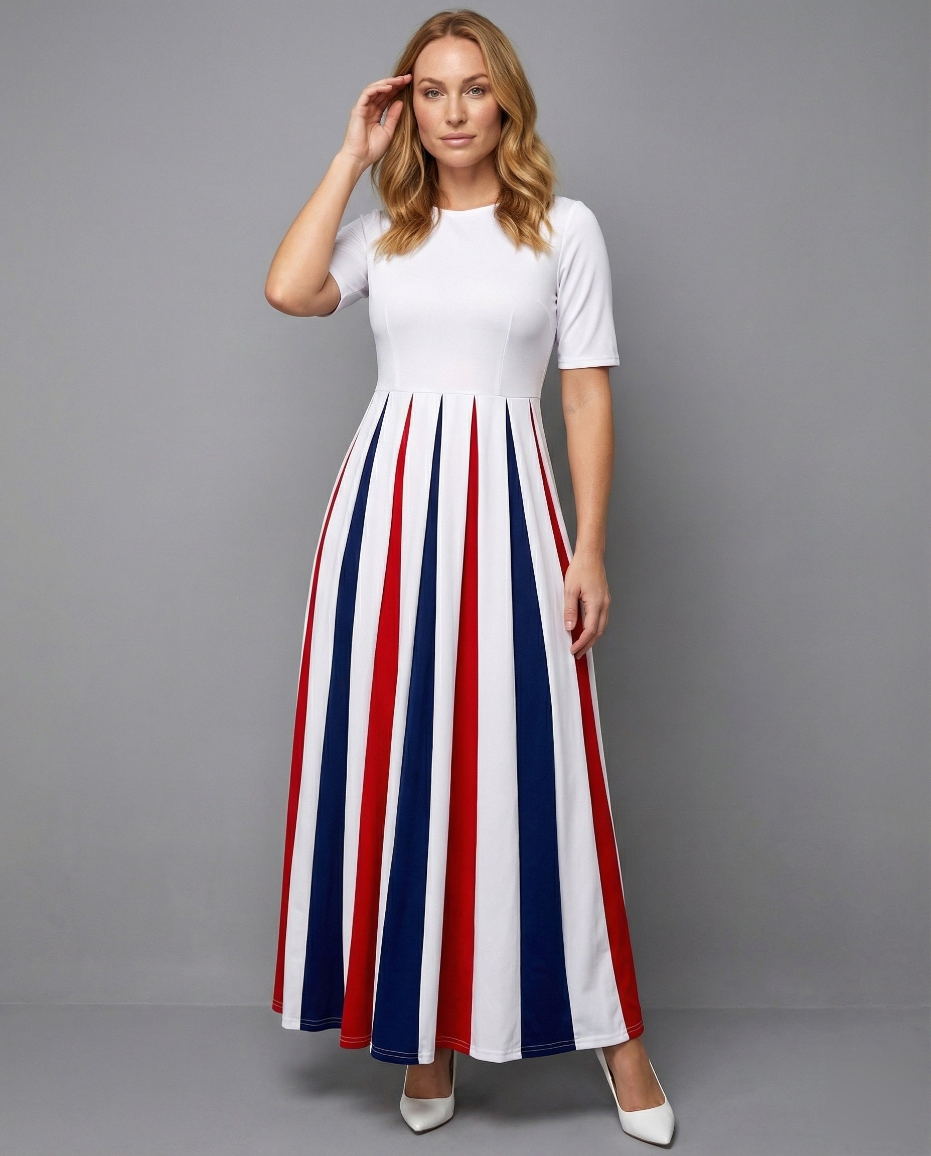Abito Maxidress Donna Elegante Design a Contrasto - Brentozzi
