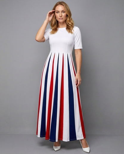 Abito Maxidress Donna Elegante Design a Contrasto - Brentozzi