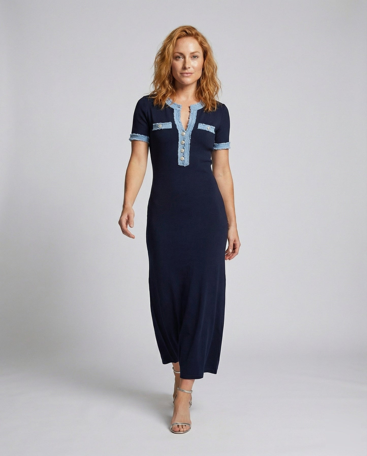 Abito Maxy Donna in Stretchstrick Taglio Svasato - Brentozzi