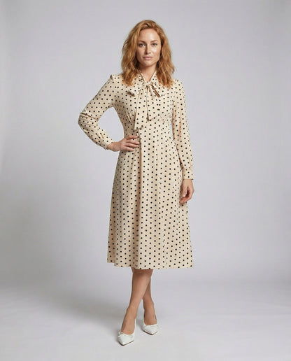 Abito Midi Donna Scollo con Fiocco Taglio Sagomato - Brentozzi