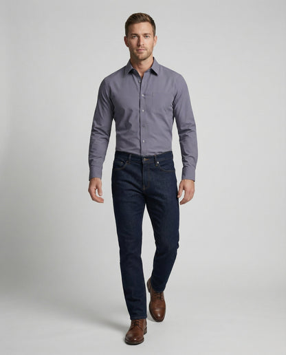 Camicia Uomo Business Slim Fit con Tessuto Elasticizzato - Brentozzi
