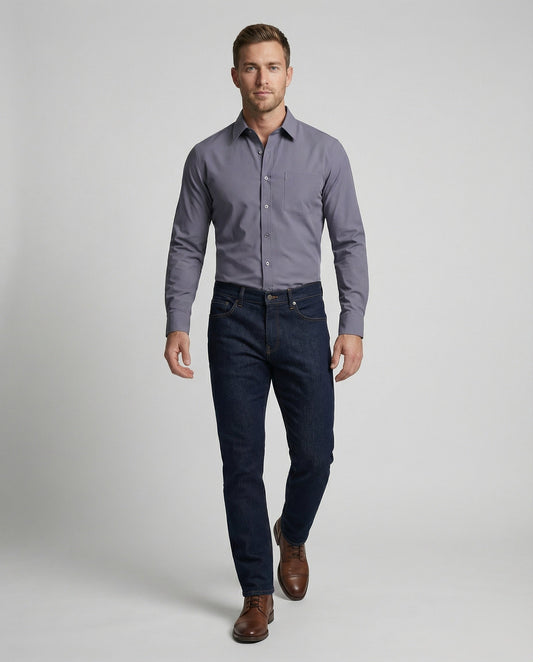 Camicia Uomo Business Slim Fit con Tessuto Elasticizzato - Brentozzi