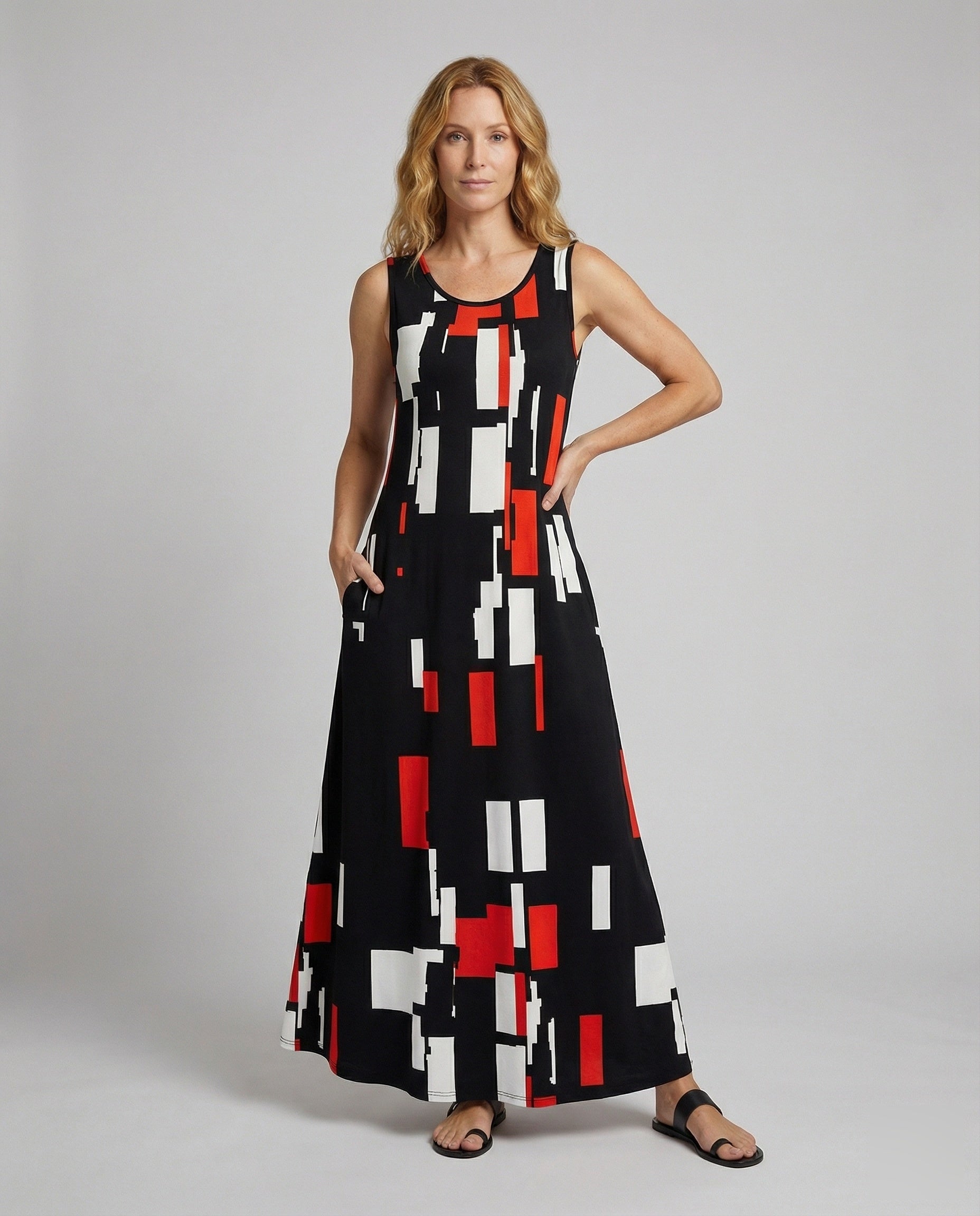 Abito Maxi Donna Smanicato Girocollo - Brentozzi
