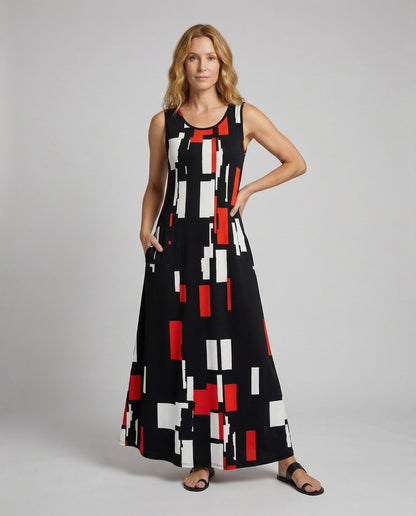Abito Maxi Donna Smanicato Girocollo - Brentozzi