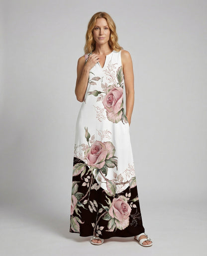 Abito Maxi Donna Smanicato Orlo a Coda di Rondine - Brentozzi