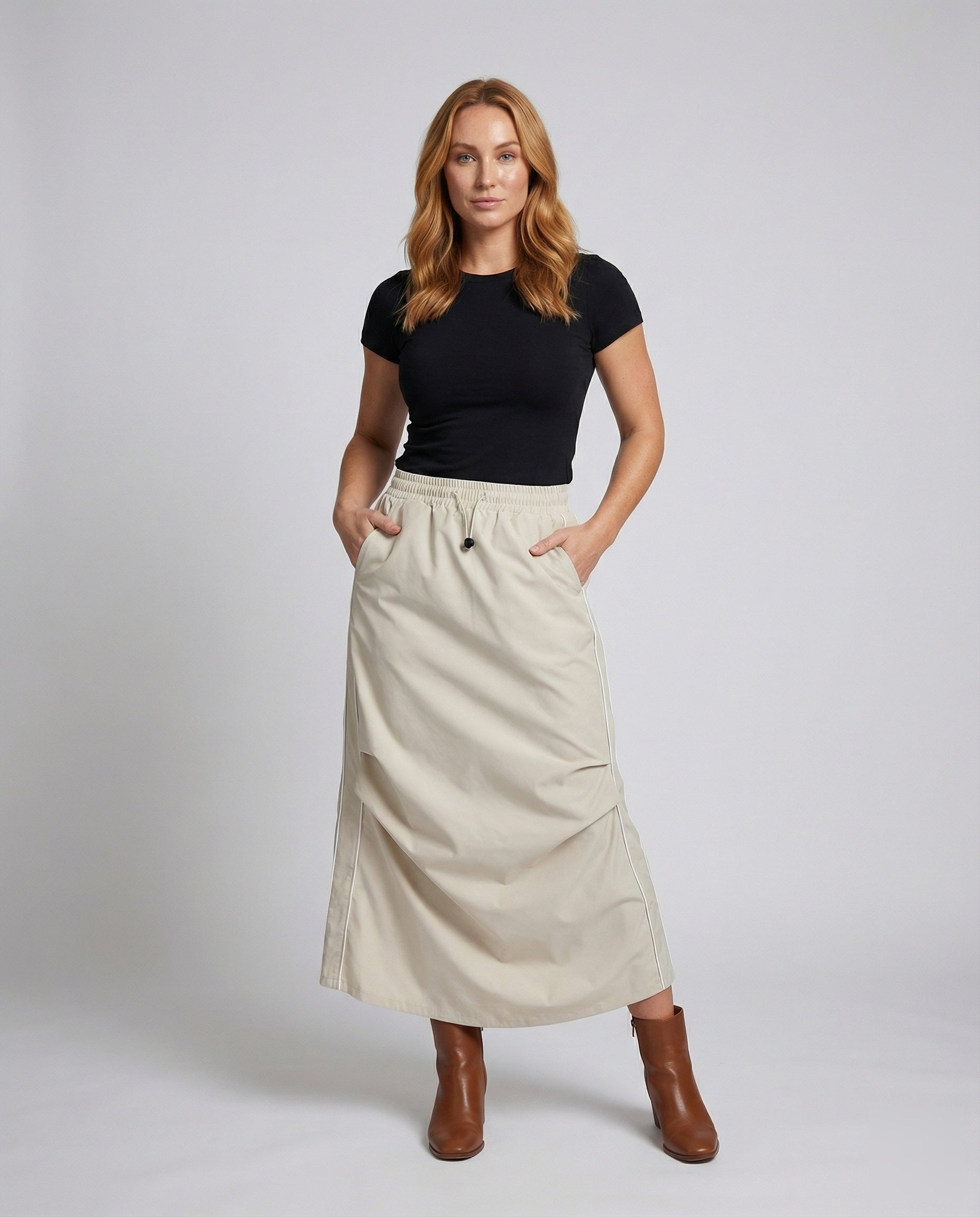 Gonna Maxi Donna Asimmetrica con Drappeggio - Brentozzi