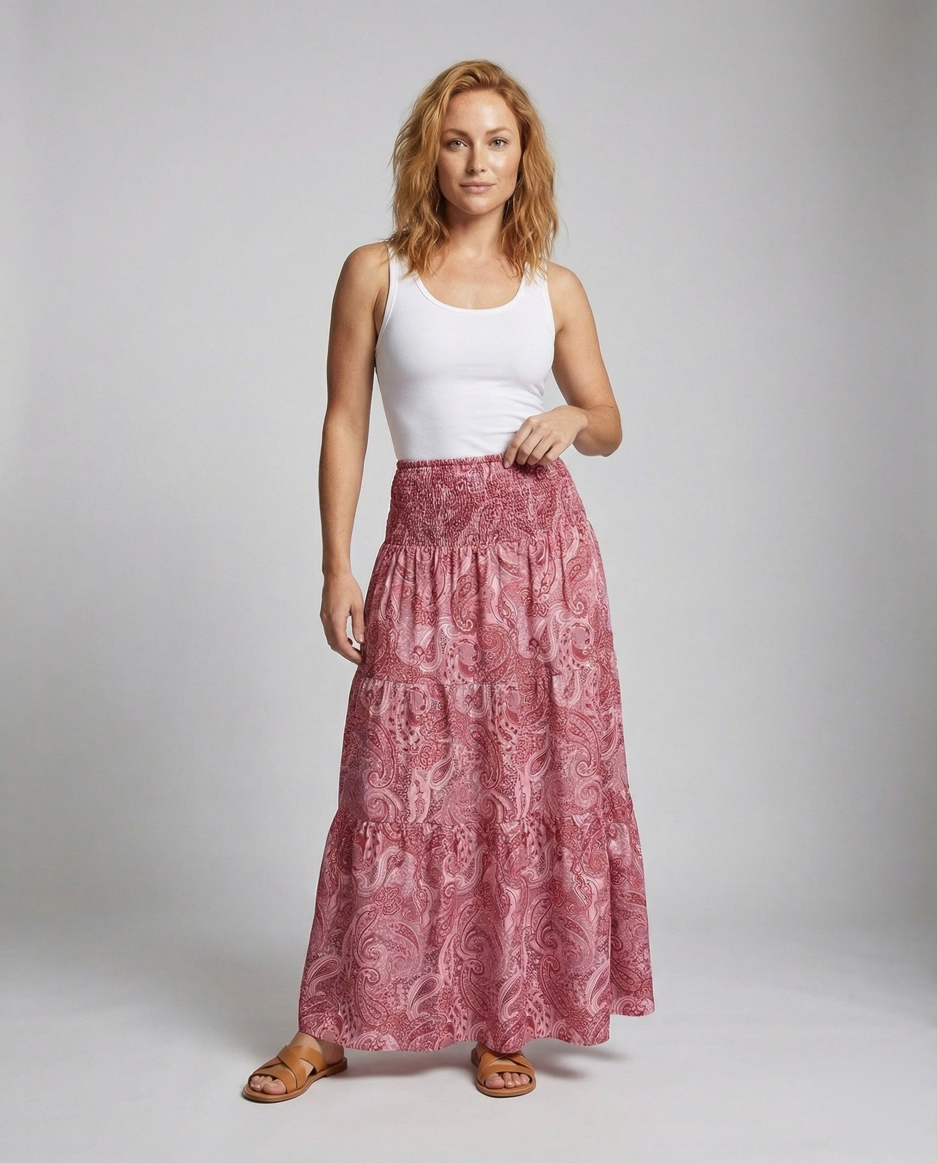 Gonna Lunga Donna a Balze con Fantasia Paisley - Brentozzi