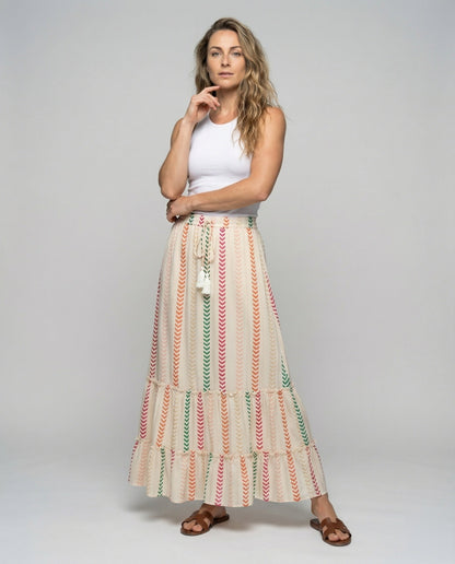 Gonna Donna Boho a Balze Tessuto Leggero - Brentozzi