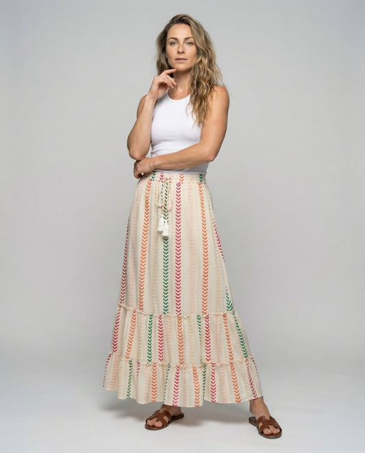 Gonna Donna Boho a Balze Tessuto Leggero - Brentozzi