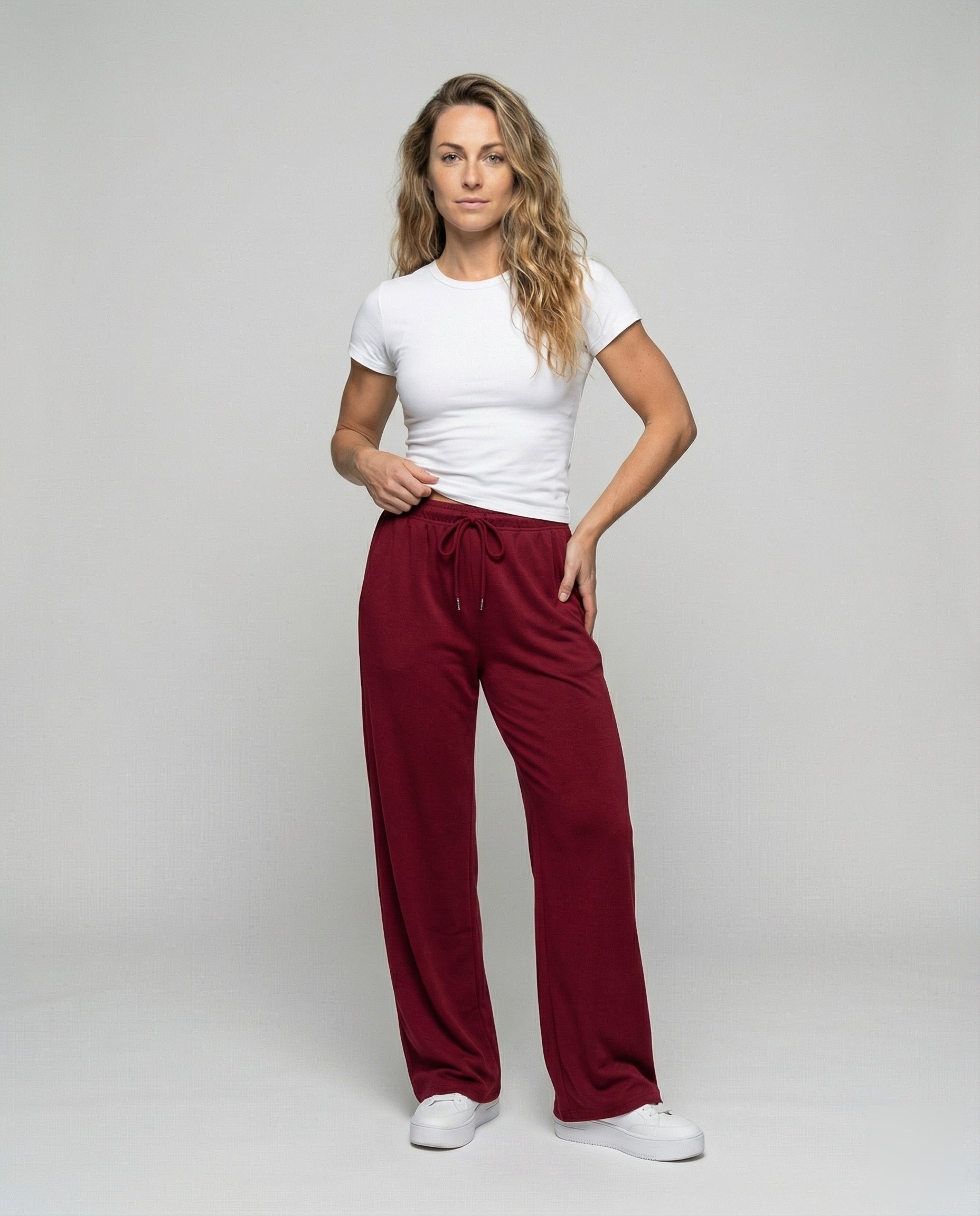 Pantaloni Larga Donna in Satin Jersey Comfort - Brentozzi