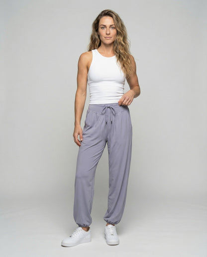 Pantaloni Donna Drappeggiati Relax Fondo Elastico - Brentozzi