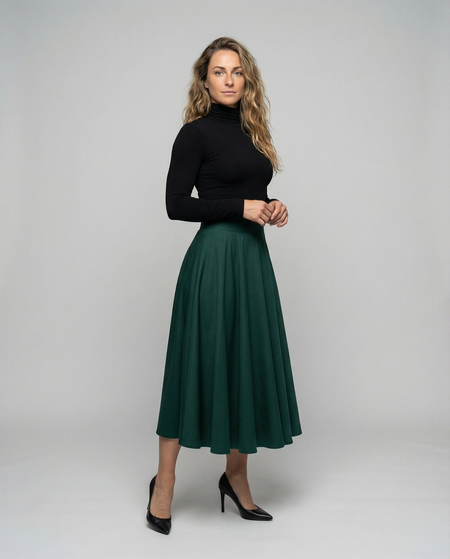 Gonna Midi Donna Svasata con Fiocco sul Retro - Brentozzi