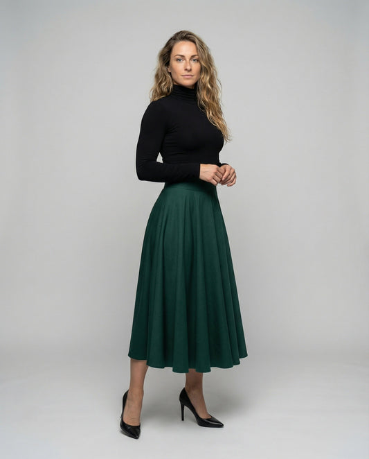 Gonna Midi Donna Svasata con Fiocco sul Retro - Brentozzi
