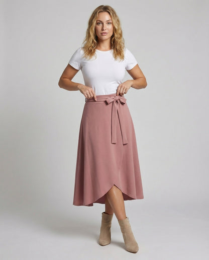 Gonna Midi Donna Sovrapposta con Fascia in Vita - Brentozzi