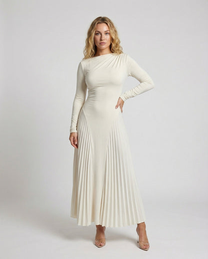 Abito Maxi Donna Elegante con Pannelli Plissettati - Brentozzi