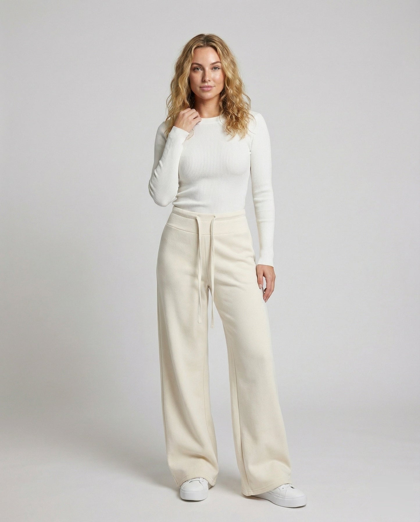 Pantaloni Donna Ampi Tessuto Fluido Comfort - Brentozzi